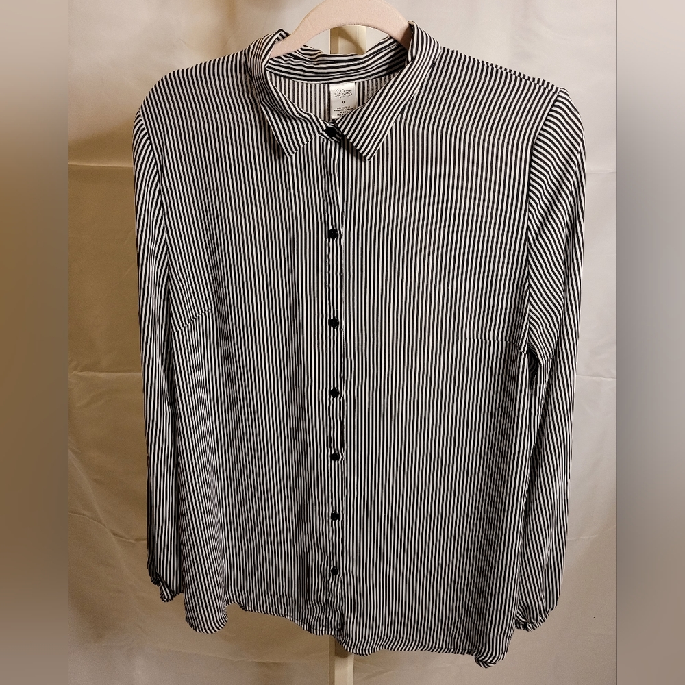 City Streets Striped Blouse size XL